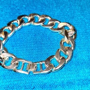 Chunky Silver Fashion Bracelet, 7.5" lovingly worn